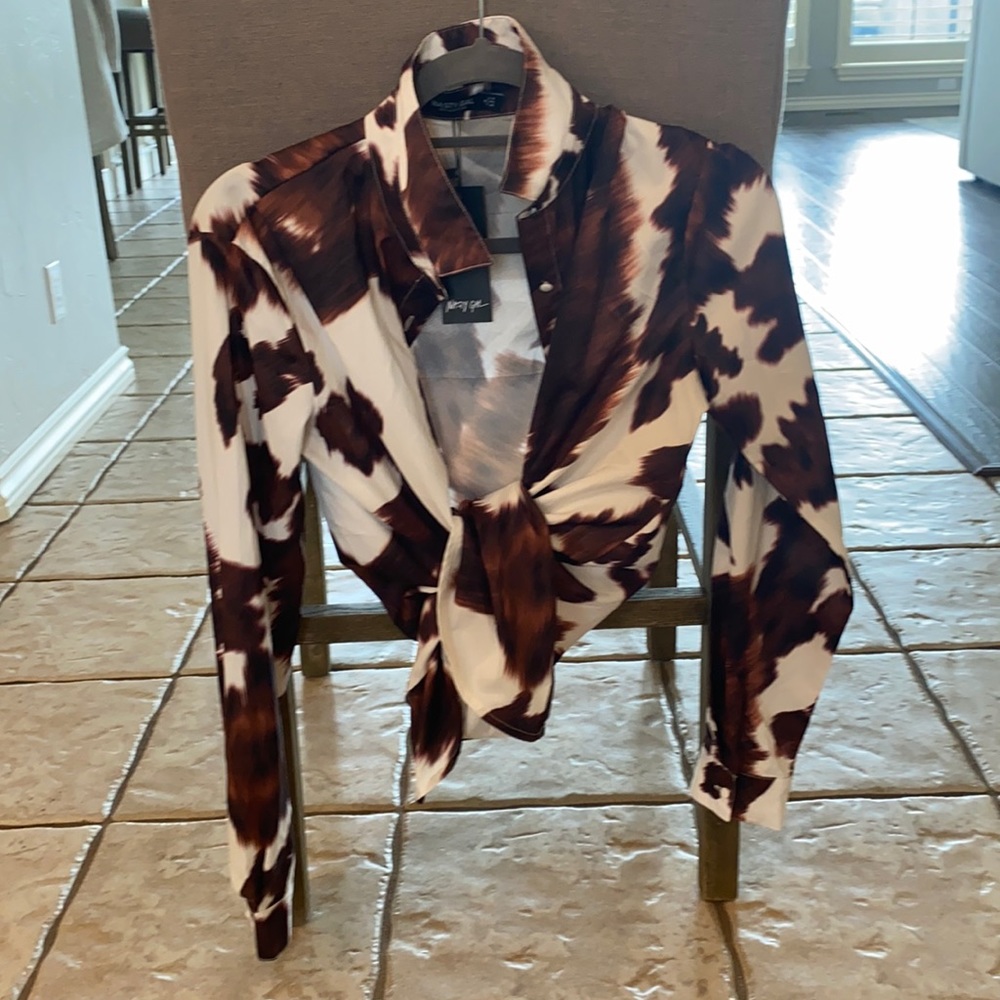 Nasty gal cow print shirt
